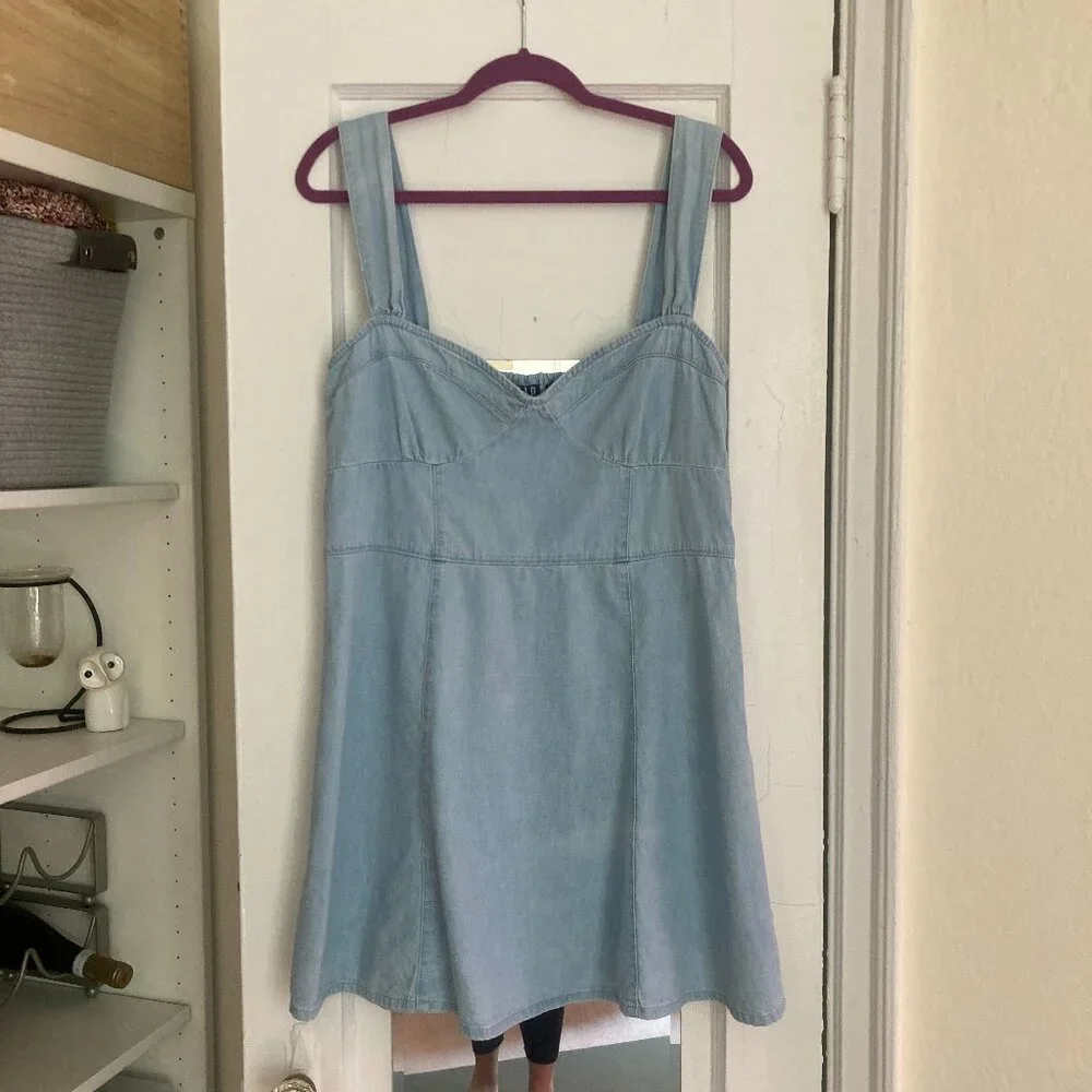 Gap 100% Cotton Sweetheart Mini Dress XL - Picture 4 of 10